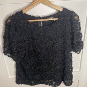 Black Crop Top Blouse